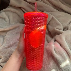 Pink holiday studded Starbucks tumbler
